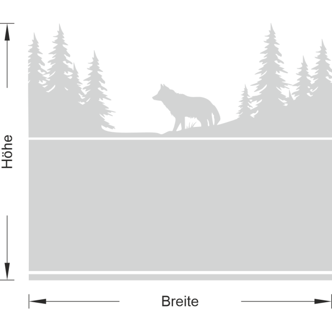 Sichtschutz Waldlandschaft - Wolf streift durch den Wald