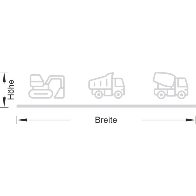 Glastattoo - Baufahrzeuge (Bagger, LKW und Fahrmischer)
