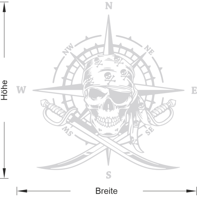Glastattoo - Piratenkompass