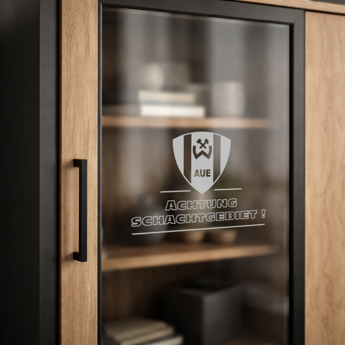 BSG Wismut Aue Aufkleber „Wappen - Achtung Schachtgebiet!“ – Fensteraufkleber | Dekorfuchs