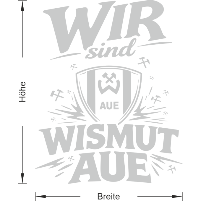 BSG Wismut Aue Aufkleber „Wir sind Wismut Aue - Wappen“ – Fenstersticker | Dekorfuchs