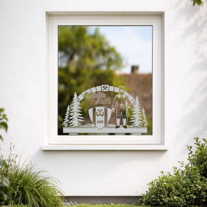 BSG Wismut Aue Aufkleber „Schwibbogen“ – Fensteraufkleber | Dekorfuchs