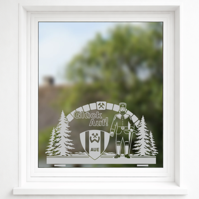 BSG Wismut Aue Aufkleber „Schwibbogen“ – Fensteraufkleber | Dekorfuchs