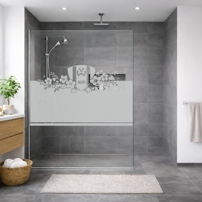 BSG Wismut Aue Aufkleber „Wappen mit Blumenranke“ – Sichtschutz Festerfolie | Dekorfuchs