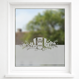 BSG Wismut Aue - Wappen mit Blumenranke - Sichtschutz