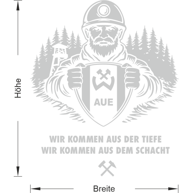 BSG Wismut Aue Aufkleber „Wir kommen aus der Tiefe, wir kommen aus dem Schacht“ – Fensteraufkleber | Dekorfuchs