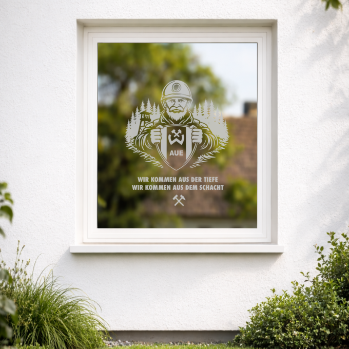 BSG Wismut Aue Aufkleber „Wir kommen aus der Tiefe, wir kommen aus dem Schacht“ – Fensteraufkleber | Dekorfuchs