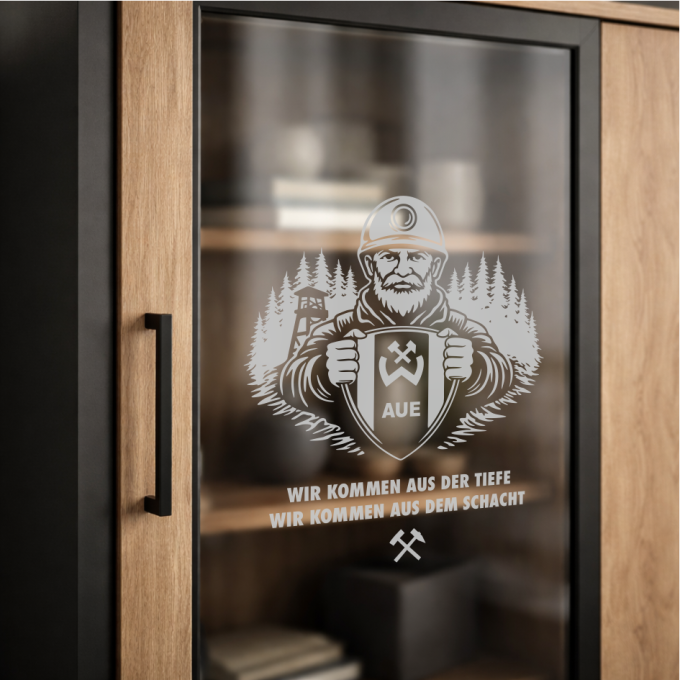 BSG Wismut Aue Aufkleber „Wir kommen aus der Tiefe, wir kommen aus dem Schacht“ – Fensteraufkleber | Dekorfuchs