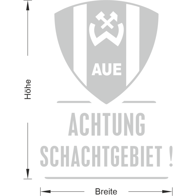 BSG Wismut Aue Aufkleber „Wappen - Achtung Schachtgebiet!“ – Fenstersticker | Dekorfuchs