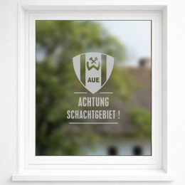 BSG Wismut Aue - Wappen - Achtung Schachtgebiet! - (schmal)