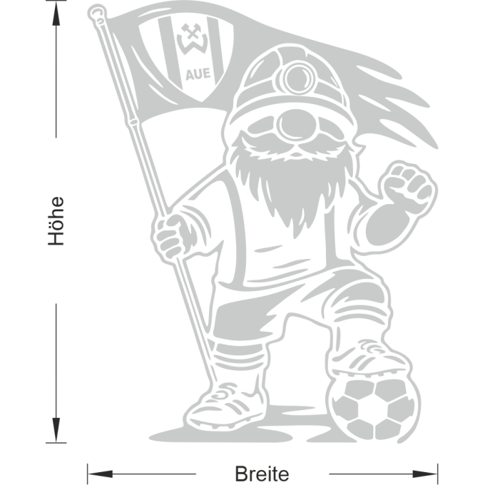 BSG Wismut Aue Aufkleber „Wismut Kumpel mit Fahne“ – Fenstersticker | Dekorfuchs