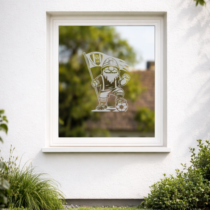 BSG Wismut Aue Aufkleber „Wismut Kumpel mit Fahne“ – Fenstersticker | Dekorfuchs