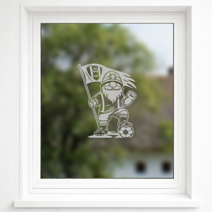 BSG Wismut Aue Aufkleber „Wismut Kumpel mit Fahne“ – Fenstersticker | Dekorfuchs