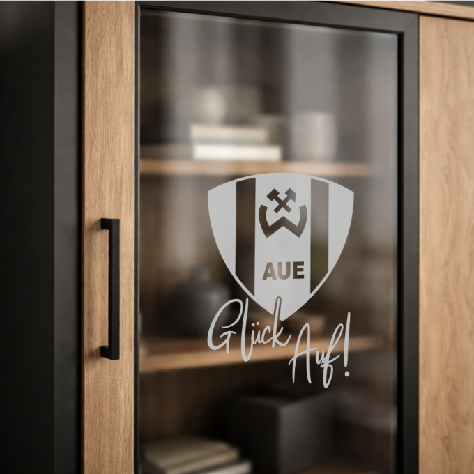 BSG Wismut Aue Aufkleber „Wappen - Glück Auf!“ – Fensteraufkleber | Dekorfuchs