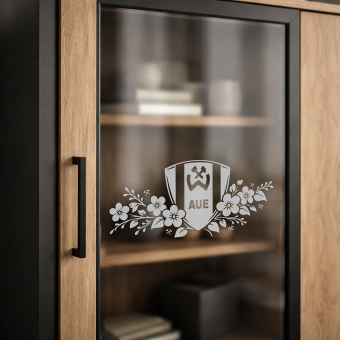 BSG Wismut Aue Aufkleber „Wappen mit Blumenranke“ – Fenstersticker | Dekorfuchs