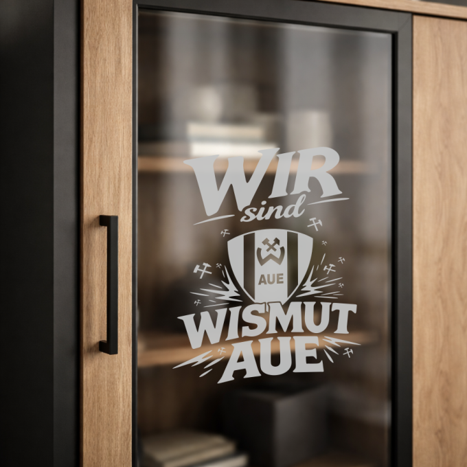 BSG Wismut Aue Aufkleber „Wir sind Wismut Aue“ – Fensteraufkleber | Dekorfuchs