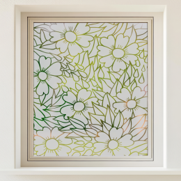 Sichtschutz - Blumenmuster (Blumen und Blätter) – vollflächig