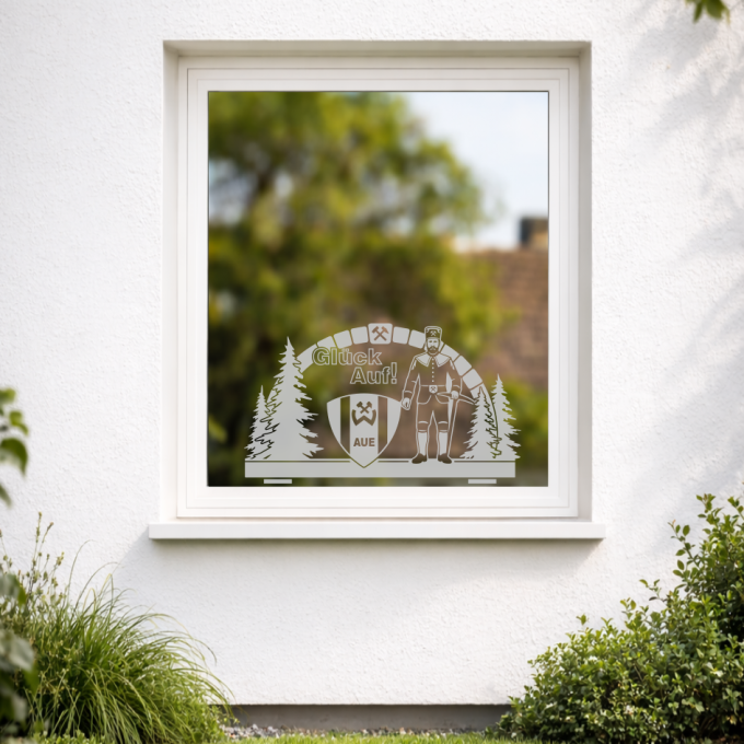 BSG Wismut Aue Aufkleber „Schwibbogen“ – Fenstersticker | Dekorfuchs