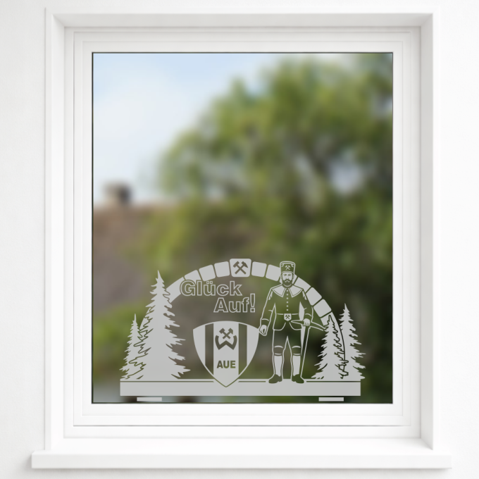 BSG Wismut Aue Aufkleber „Schwibbogen“ – Fenstersticker | Dekorfuchs