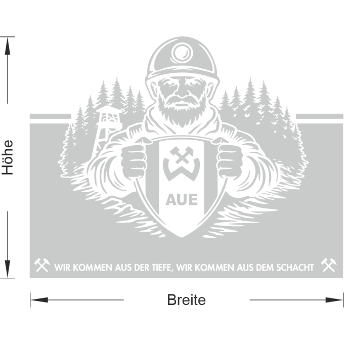 BSG Wismut Aue Aufkleber „Wir kommen aus der Tiefe, wir kommen aus dem Schacht“ – Sichtschutz Festerfolie | Dekorfuchs