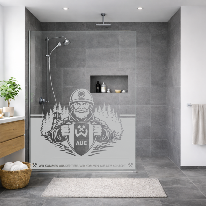 BSG Wismut Aue Aufkleber „Wir kommen aus der Tiefe, wir kommen aus dem Schacht“ – Sichtschutz Festerfolie | Dekorfuchs