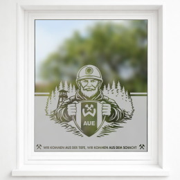 BSG Wismut Aue - Wir kommen aus der Tiefe, wir kommen aus dem Schacht - Sichtschutz - mit Schriftzug