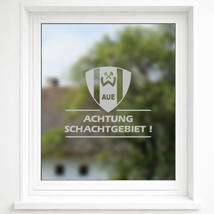 BSG Wismut Aue Aufkleber „Wappen - Achtung Schachtgebiet!“ – Fenstersticker | Dekorfuchs