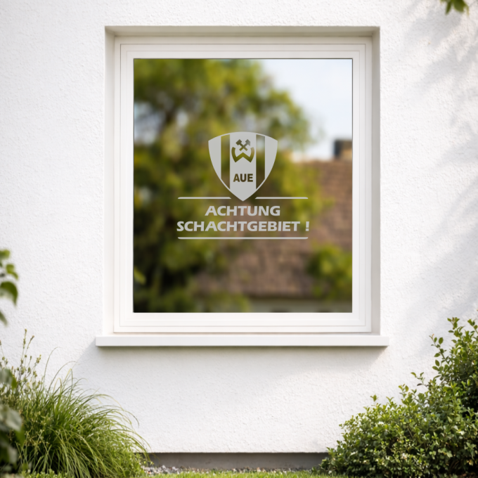 BSG Wismut Aue Aufkleber „Wappen - Achtung Schachtgebiet!“ – Fenstersticker | Dekorfuchs