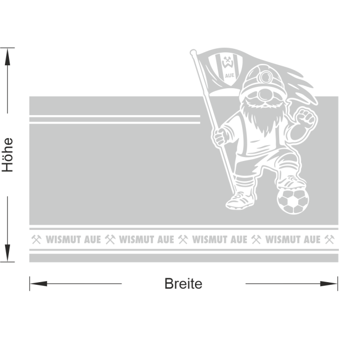 BSG Wismut Aue Aufkleber „Wismut Kumpel mit Fahne“ – Sichtschutz Festerfolie | Dekorfuchs