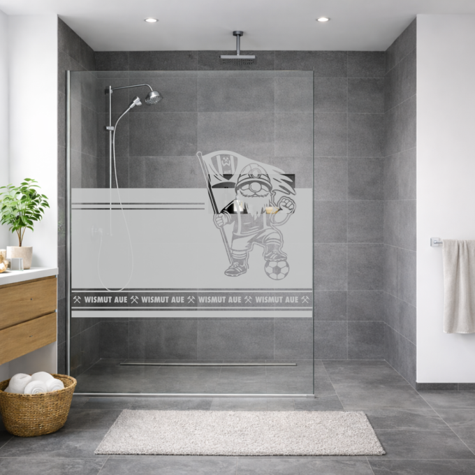 BSG Wismut Aue Aufkleber „Wismut Kumpel mit Fahne“ – Sichtschutz Festerfolie | Dekorfuchs