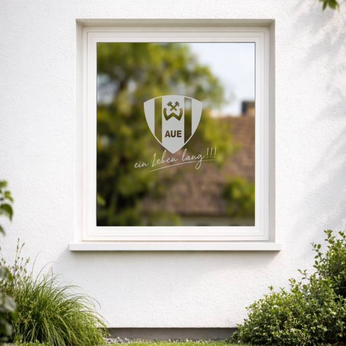BSG Wismut Aue Aufkleber „Wappen - ein Leben lang!“ – Fensteraufkleber | Dekorfuchs
