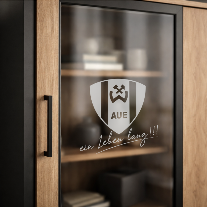 BSG Wismut Aue Aufkleber „Wappen - ein Leben lang!“ – Fensteraufkleber | Dekorfuchs