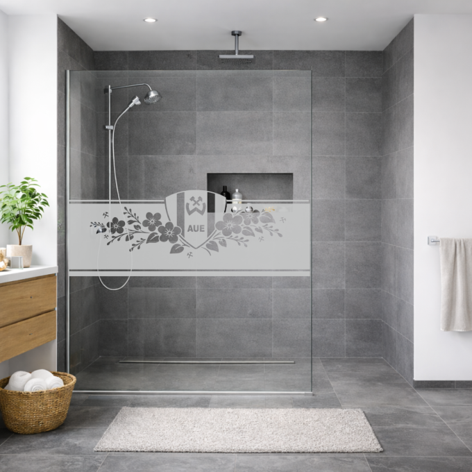 BSG Wismut Aue Aufkleber „Wappen mit Blumenranke“ – Sichtschutz Festerfolie | Dekorfuchs