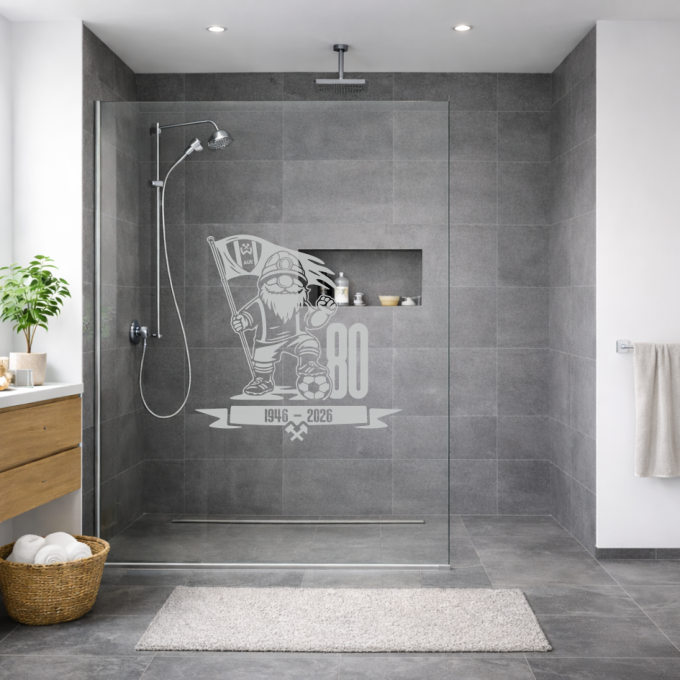 BSG Wismut Aue Aufkleber „Wismut Kumpel mit Fahne - 80 Jahre““ – Fenstersticker | Dekorfuchs