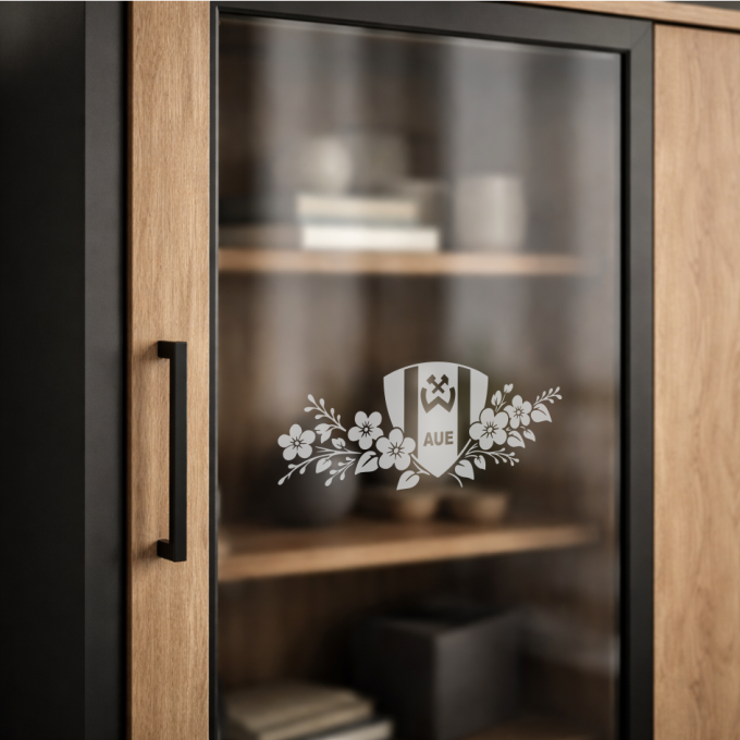 BSG Wismut Aue Aufkleber „Wappen mit Blumenranke“ – Fenstersticker | Dekorfuchs