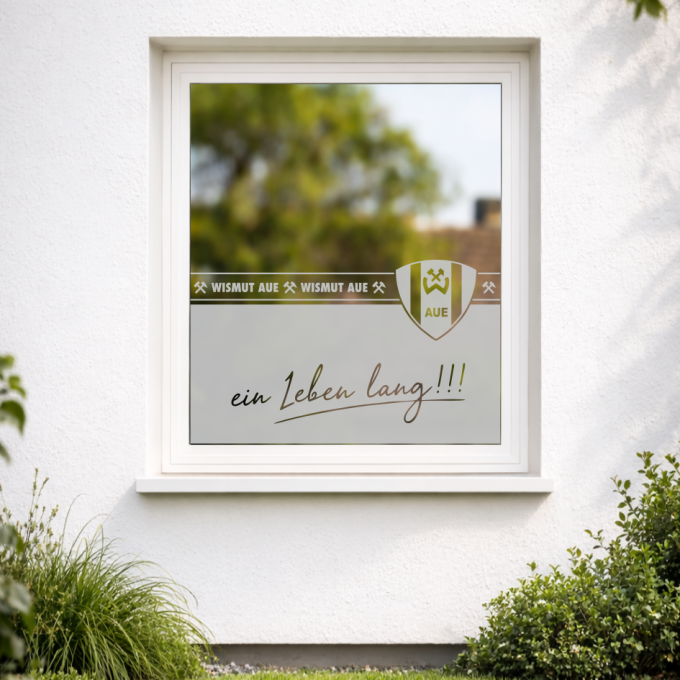 BSG Wismut Aue Aufkleber „ein Leben lang!“ – Sichtschutz Fensterfolie | Dekorfuchs