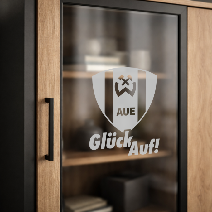 BSG Wismut Aue Aufkleber „Wappen - Glück Auf!“ – Fensteraufkleber | Dekorfuchs