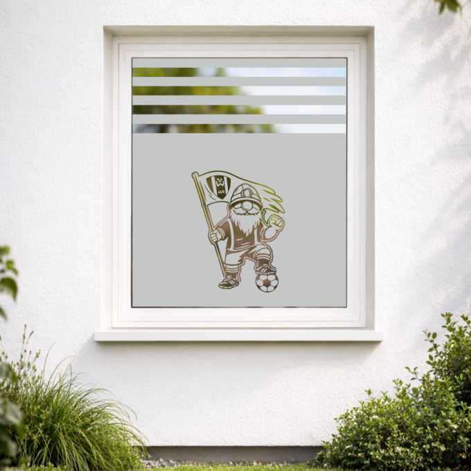 BSG Wismut Aue Aufkleber „Wismut Kumpel mit Fahne“ – Sichtschutz Fensterfolie | Dekorfuchs