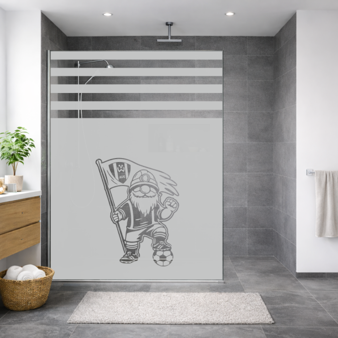 BSG Wismut Aue Aufkleber „Wismut Kumpel mit Fahne“ – Sichtschutz Fensterfolie | Dekorfuchs