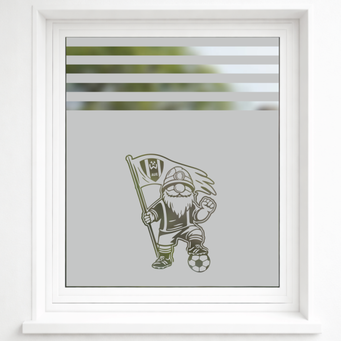 BSG Wismut Aue Aufkleber „Wismut Kumpel mit Fahne“ – Sichtschutz Fensterfolie | Dekorfuchs