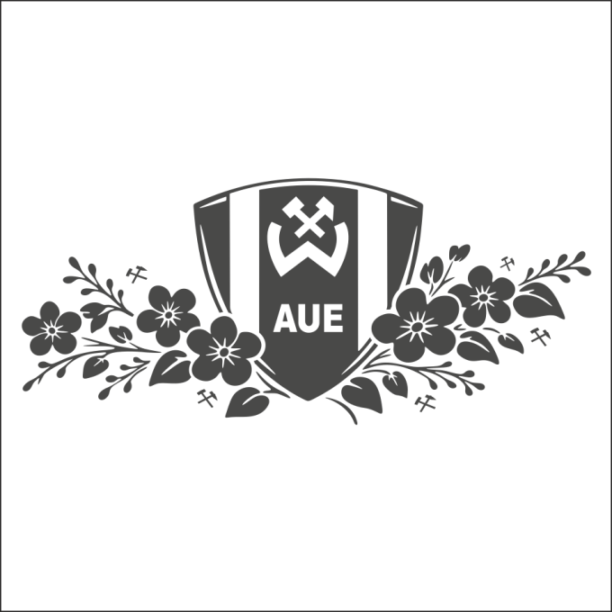 BSG Wismut Aue Aufkleber „Wappen mit Blumenranke“ | Dekorfuchs