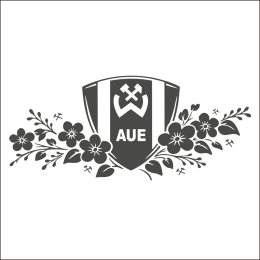 Aufkleber - BSG Wismut Aue - Wappen (Outline) mit Blumenranke