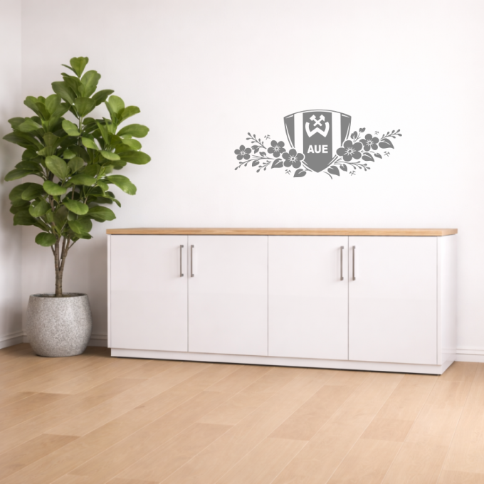 BSG Wismut Aue Aufkleber „Wappen mit Blumenranke“ | Dekorfuchs