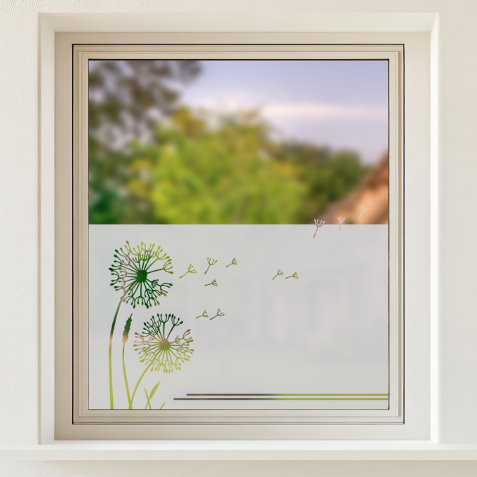 Sichtschutz - Pusteblumen mit fliegenden Samen