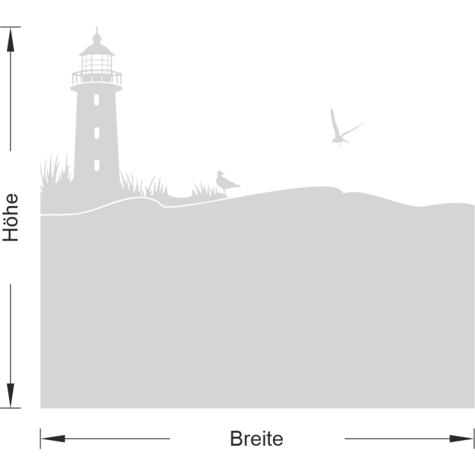 Sichtschutz - Leuchtturm an der Küste mit zwei Möwen