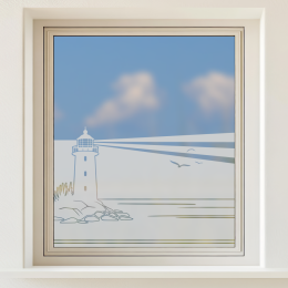 Sichtschutz - Leuchtturm mit Lichtstrahlen