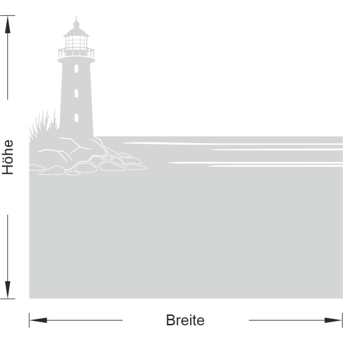 Sichtschutz - Leuchtturm, umgeben vom ruhigen Meer