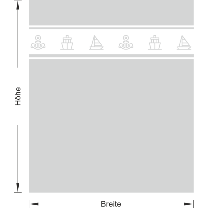 Sichtschutz - maritime Motive (Anker, Schiff und Boot) – vollflächig