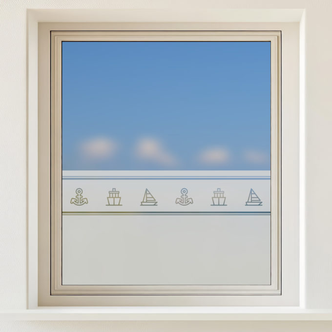 Sichtschutz - maritime Motive (Anker, Schiff und Boot)