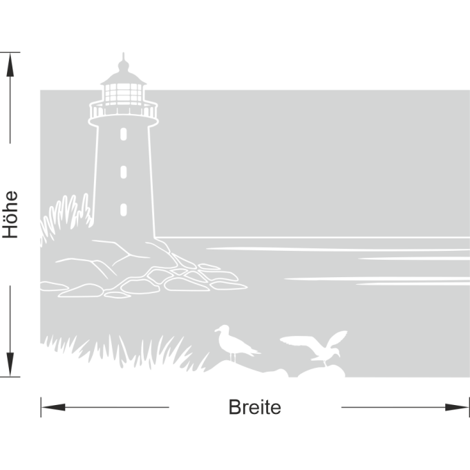 Sichtschutz - Leuchtturm am Küstenufer mit Horizont 2.0